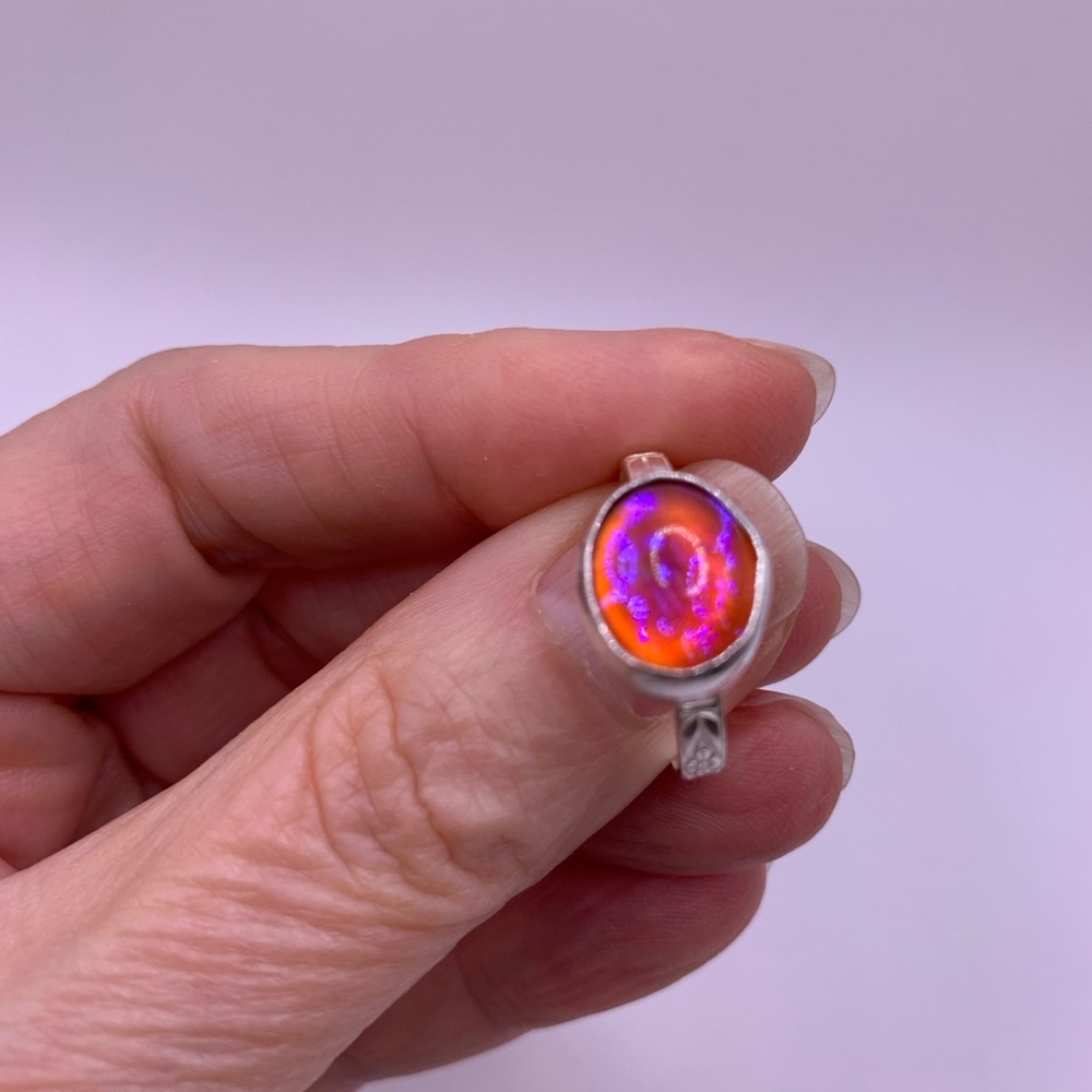 Dragons breath ring. Sterling size 8 3/4